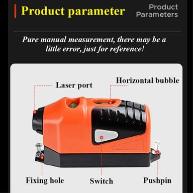 Laser vertikal vannpassmåleavstand Horisontal punktlinje