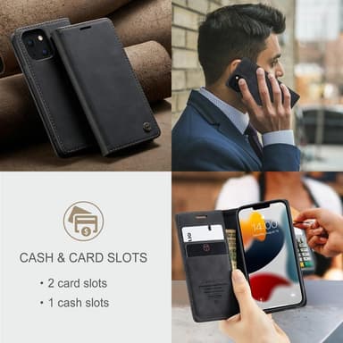 CASEME Lommebok-deksel iPhone 13 - Svart