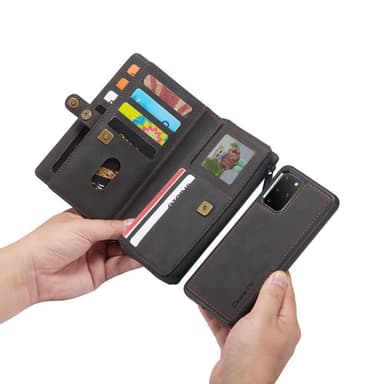 CASEME Samsung Galaxy S20 Plus Retro Lær Lommebok-deksel - Grå