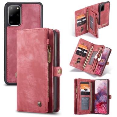 CASEME Samsung Galaxy S20 Plus Retro Lær Lommebok-deksel - Rød