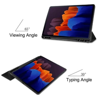 Slim Fit Dekseldeksel til Samsung Galaxy Tab S7 Plus/S8 Plus - Svart