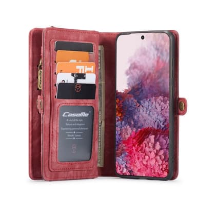 CASEME Samsung Galaxy S20 Plus Retro Lær Lommebok-deksel - Rød
