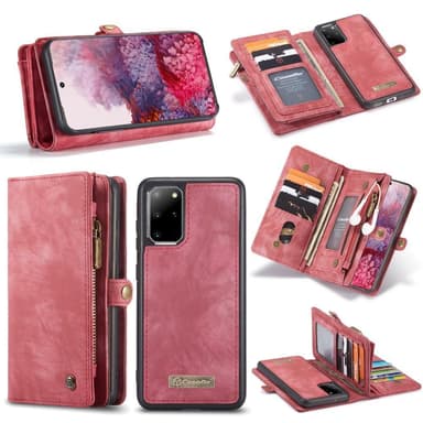CASEME Samsung Galaxy S20 Plus Retro Lær Lommebok-deksel - Rød