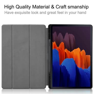 Slim Fit Dekseldeksel til Samsung Galaxy Tab S7 Plus/S8 Plus - Svart