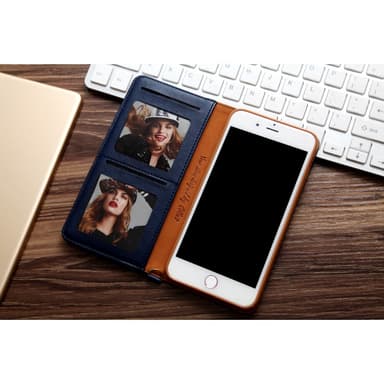CMAI2 Litchi Lommebok-deksel til iPhone 7 Plus - Mørkeblå