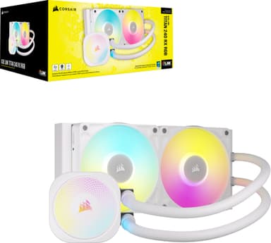 Corsair iCUE LINK TITAN 240mm RX RGB CPU vannkjøler (hvit)