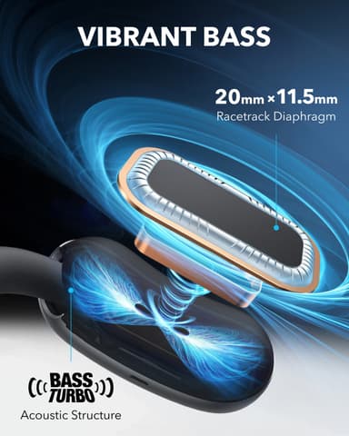 Soundcore AeroFit 2 helt trådløse in-ear hodetelefoner (sort)