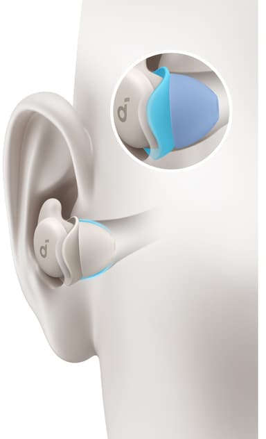Soundcore Sleep A20 helt trådløse in-ear hodetelefoner (hvit)