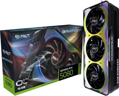 Palit GeForce RTX 5080 GameRock OC grafikkort (16GB GDDR7 RAM)