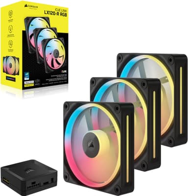 Corsair iCUE LINK LX120 RGB 120mm PWM vifte startsett (3-pakning)