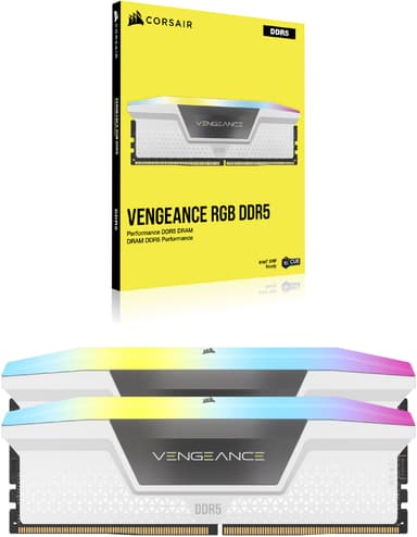Corsair Vengeance RGB DDR5 RAM 32GB 6000Mt/s CL30 (hvit)