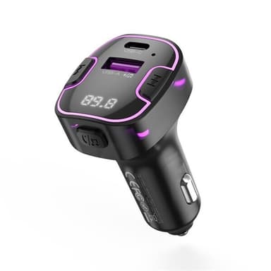 XO Fm-sender med Bluetooth, mp3 & USB-lading