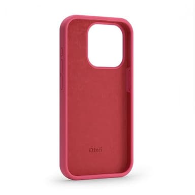 Etteri silikonveske for iPhone 16 Pro Max med hull for håndleddsstropp - Bringebær
