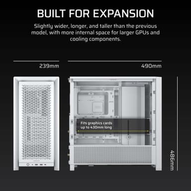 Corsair FRAME 4000D Mid-Tower PC-kabinett (hvit)