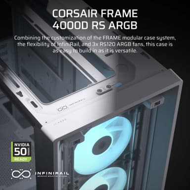 Corsair FRAME 4000D RS ARGB Mid-Tower PC-kabinett (hvit)
