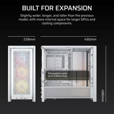 Corsair FRAME 4000D RS ARGB Mid-Tower PC-kabinett (hvit)