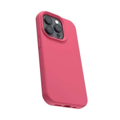 Etteri silikonveske for iPhone 16 Pro Max med hull for håndleddsstropp - Bringebær