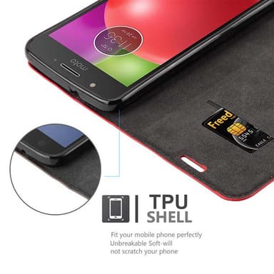 Motorola MOTO E4 lommebokdeksel case (rød)