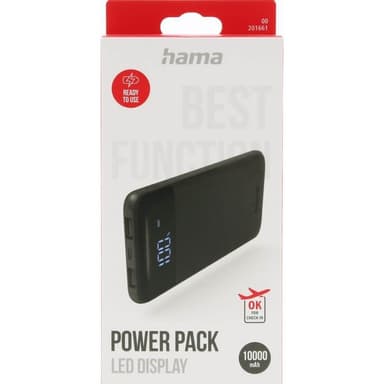 Hama Powerbank Led 10000mAh Antrasitt