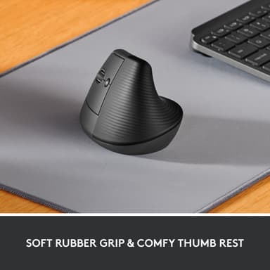 Logitech Lift Left Vertical trådløs mus (grafitt)