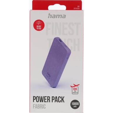 Hama Powerbank Fabric 10 000mAh Lilla