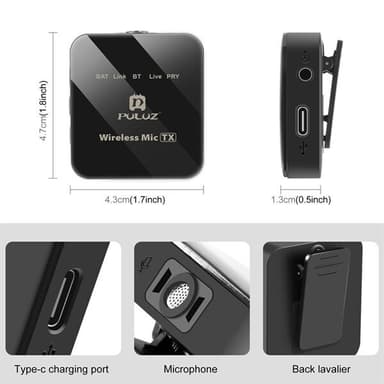 Puluz Trådløse mikrofoner med mottaker for iPhone / iPad
