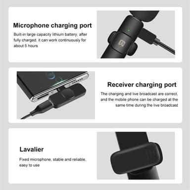 Puluz trådløse lavaliermikrofoner med USB-C-mottaker
