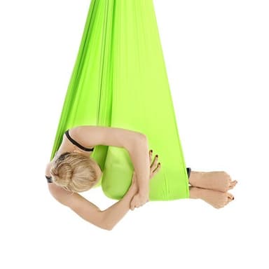 Yoga-hengekøye 400x280 cm med stretchstropper - Svart