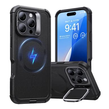 Cyber Tough (HaloLock) ESR-deksel med stativ for iPhone 16 Pro Max (svart)
