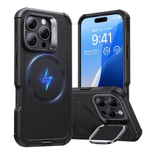 Cyber Tough (HaloLock) ESR-deksel med stativ for iPhone 16 Pro Max (svart)