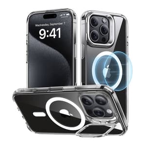 ESR Classic Hybrid (HaloLock)-deksel med stativ for iPhone 16 Pro (gjennomsiktig)