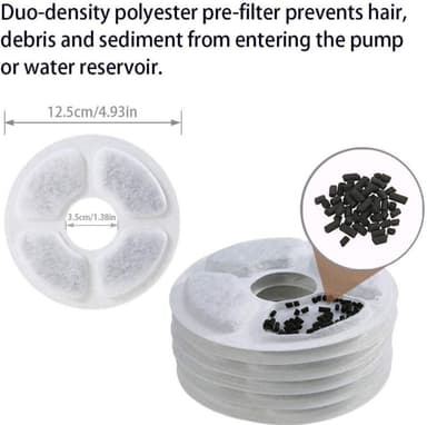 Filter til vannfontene for kjæledyr, 6-pakning