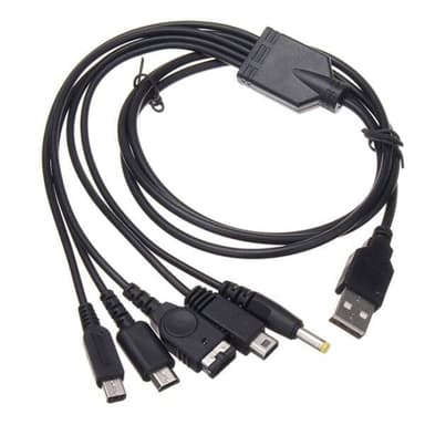 5in1 USB-kabel kompatibel med Nintendo Wii U / 3DSXL / 3DS