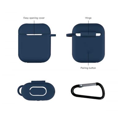 Airpods-etui Silikon Ekstra støtsikker Mørkeblå