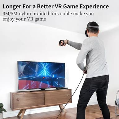 Link-kabel - VR-kabel kompatibel med Oculus Quest 2 Mørk grå 5 m