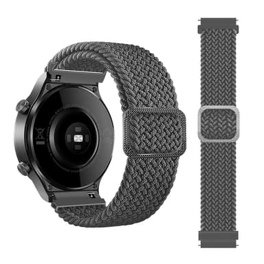 20 mm klokkerem Nylon for Huawei, Xiaomi, Garmin, Samsung Grå