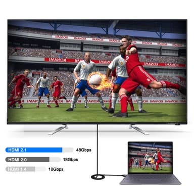 HDMI-kabel 8K/60Hz, 4K/120Hz HDMI 2.1 Sort 3 m