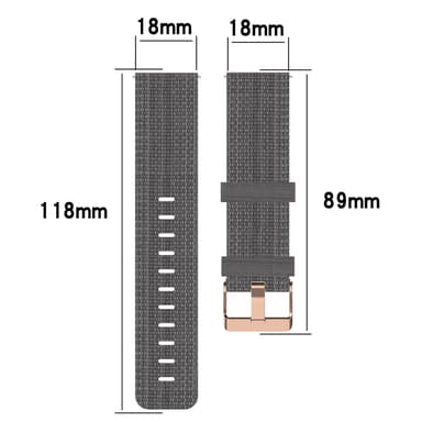 Klokkerem Nylon Grå 18 mm