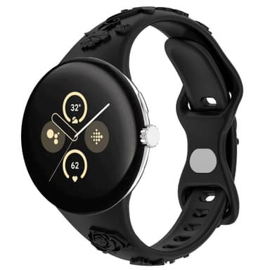 Google Pixel Watch 1.2 Gen mønstret silikonbånd Sort