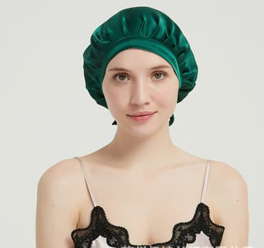 16 Momme Mulberry Silk Sovehette Grønn