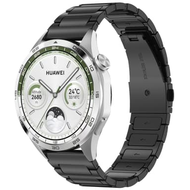 22 mm stålklokkerem, for Samsung, Huawei Sort
