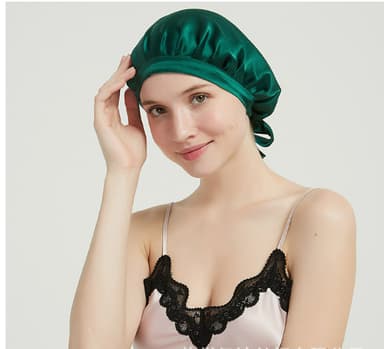16 Momme Mulberry Silk Sovehette Grønn