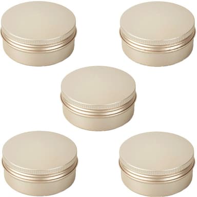 Aluminiumsboks med skrukork 10 ml 5-pak Gull