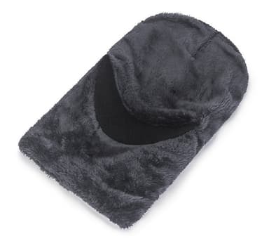 Balaclava - Strikket ansiktsmaske med glidelås og lue Grå
