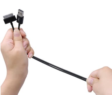 30 pins USB-kabel ladekabel/datakabel, kompatibel med Samsung P1000/N8000/N8010 Sort 1 m