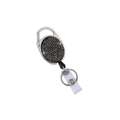 Crystal Rhinestone nøkkelring med uttrekkbar design Lys svart