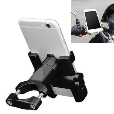 Mobiltelefonholder i aluminium for motorsykkel - for enheter på 6-10 cm