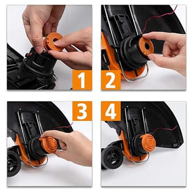 3-pack trådsnelletrekk til Worx WA0010 gresstrimmer Oransje