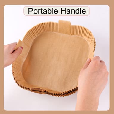 Air Fryer engangspapir med håndtak for frityrkokere 100 stk Natur 20 cm