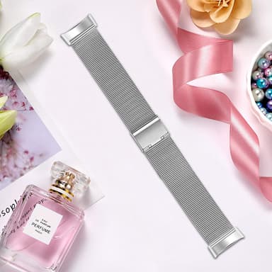 Klokkebånd i rustfritt stål for Fitbit Charge 5 Charge 6 Sølv
